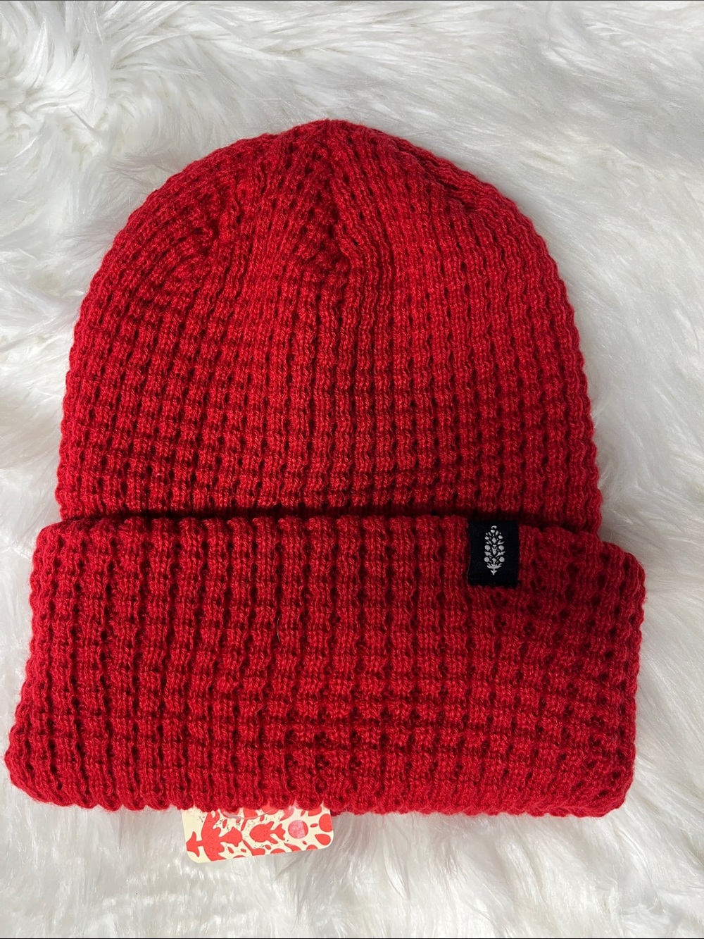 Free People Movement Waffle Knit Beanie Hat Winterberry New Women's